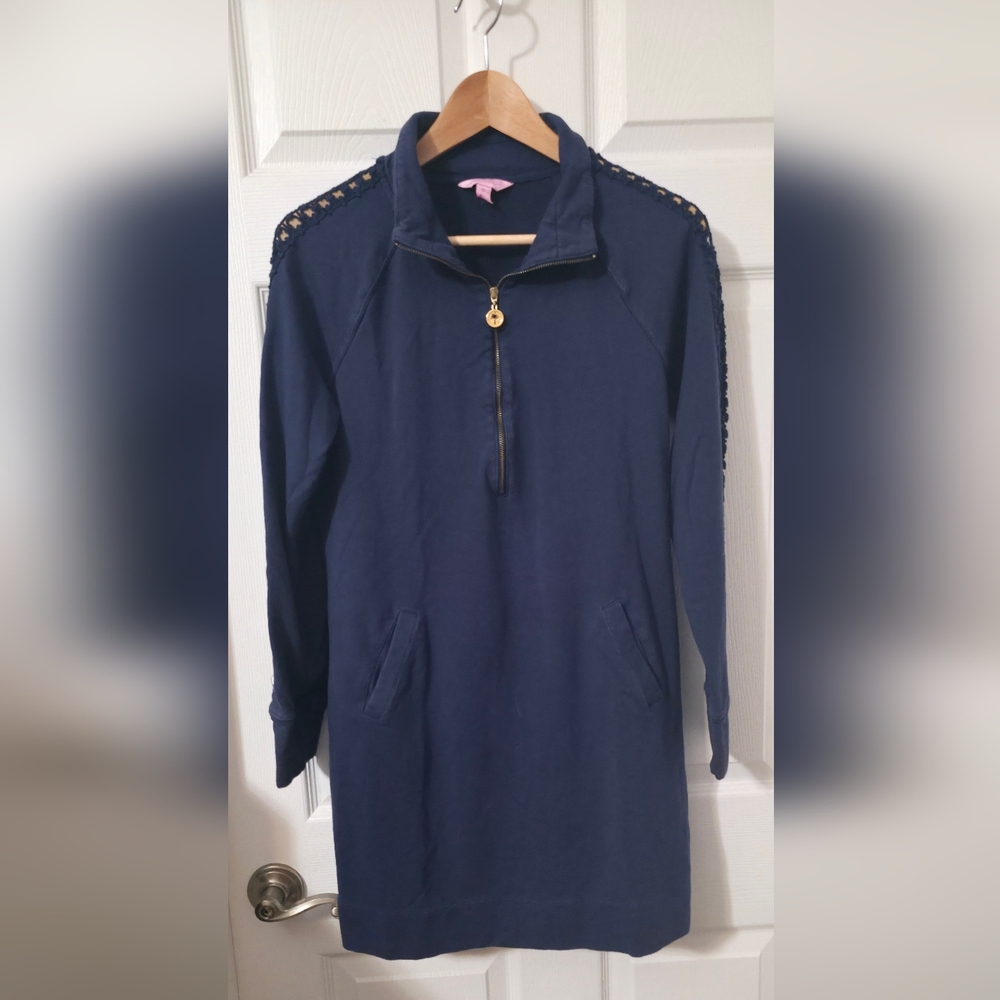 Lilly Pulitzer Navy Zip-Up Dress, M